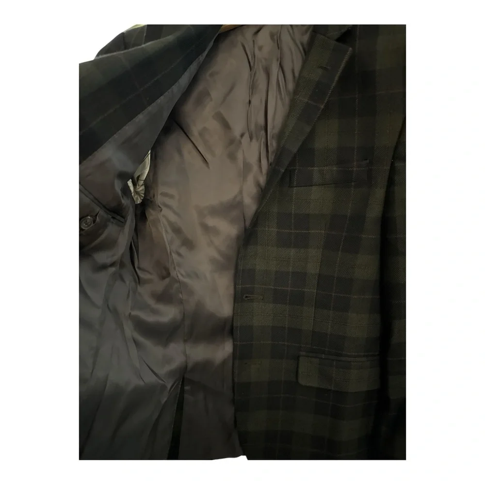 Lauren Ralph Lauren Green Plaid Tailored Blazer Mens XS Boys 14R Preppy Academia